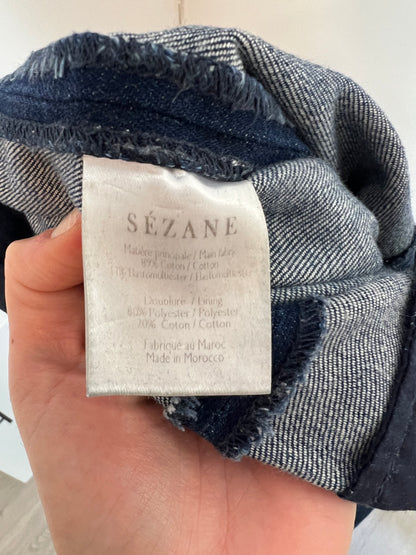 SEZANE. Pantalón ancho denim botones T.36