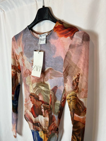 ZARA. Printed mesh bodysuit Ts