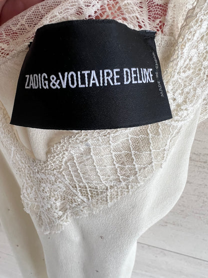 ZADIG & VOLTAIRE. Top seda color crudo detalles. T S