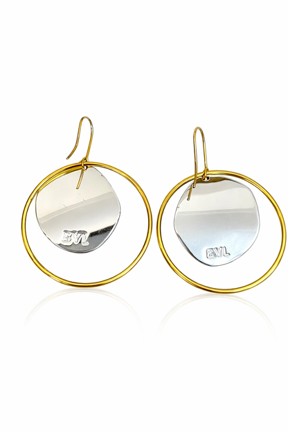 BIMBA Y LOLA. Pendientes circulares logo