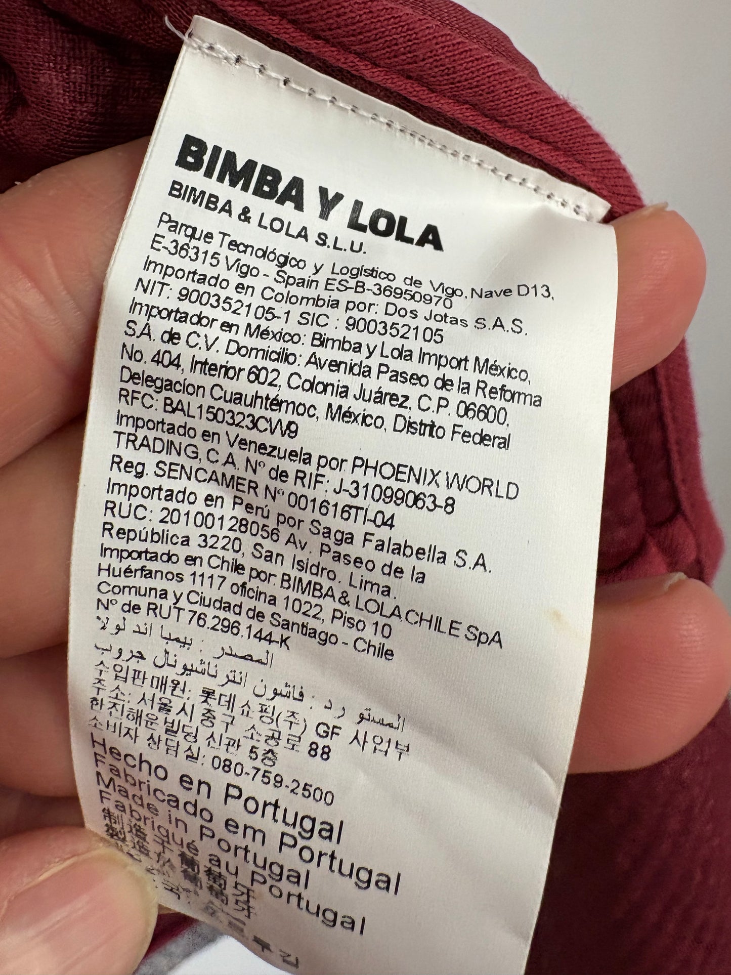 BIMBA Y LOLA. chaqueta textura burdeos