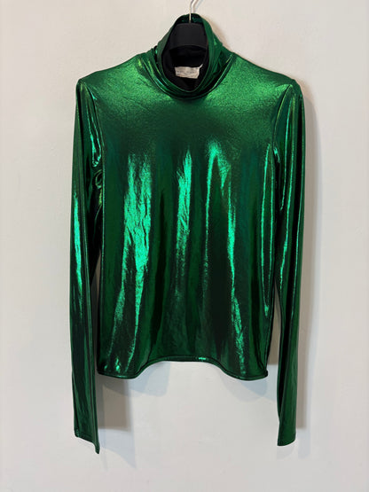 FORTE FORTE. Top verde metalizado