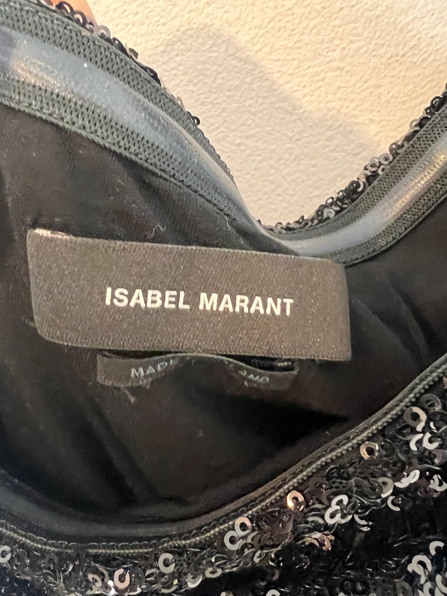 ISABEL MARANT. Top lentejuelas asimétrico. T 40