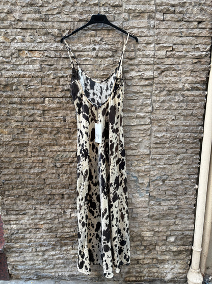 ZARA. Vestido largo estampado fluido