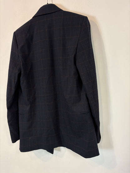 ZARA. Blazer azul marino cuadros