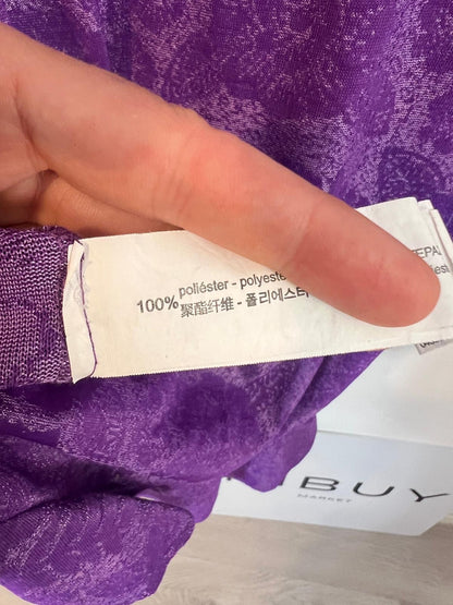 ZARA. Vestido fruncido flores moradas
