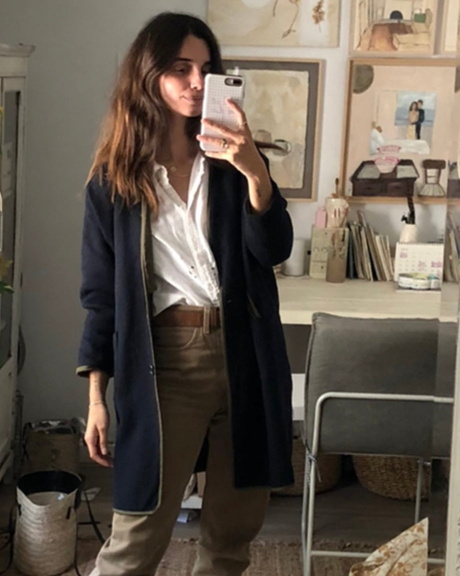 BELLEROSE. Blue cloth coat S.0(XS)