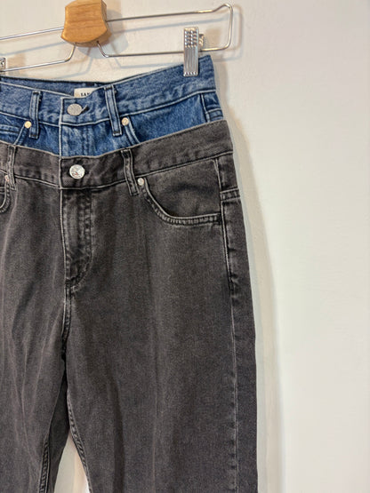 SANDRO. Denim recto doble cintura. T 36