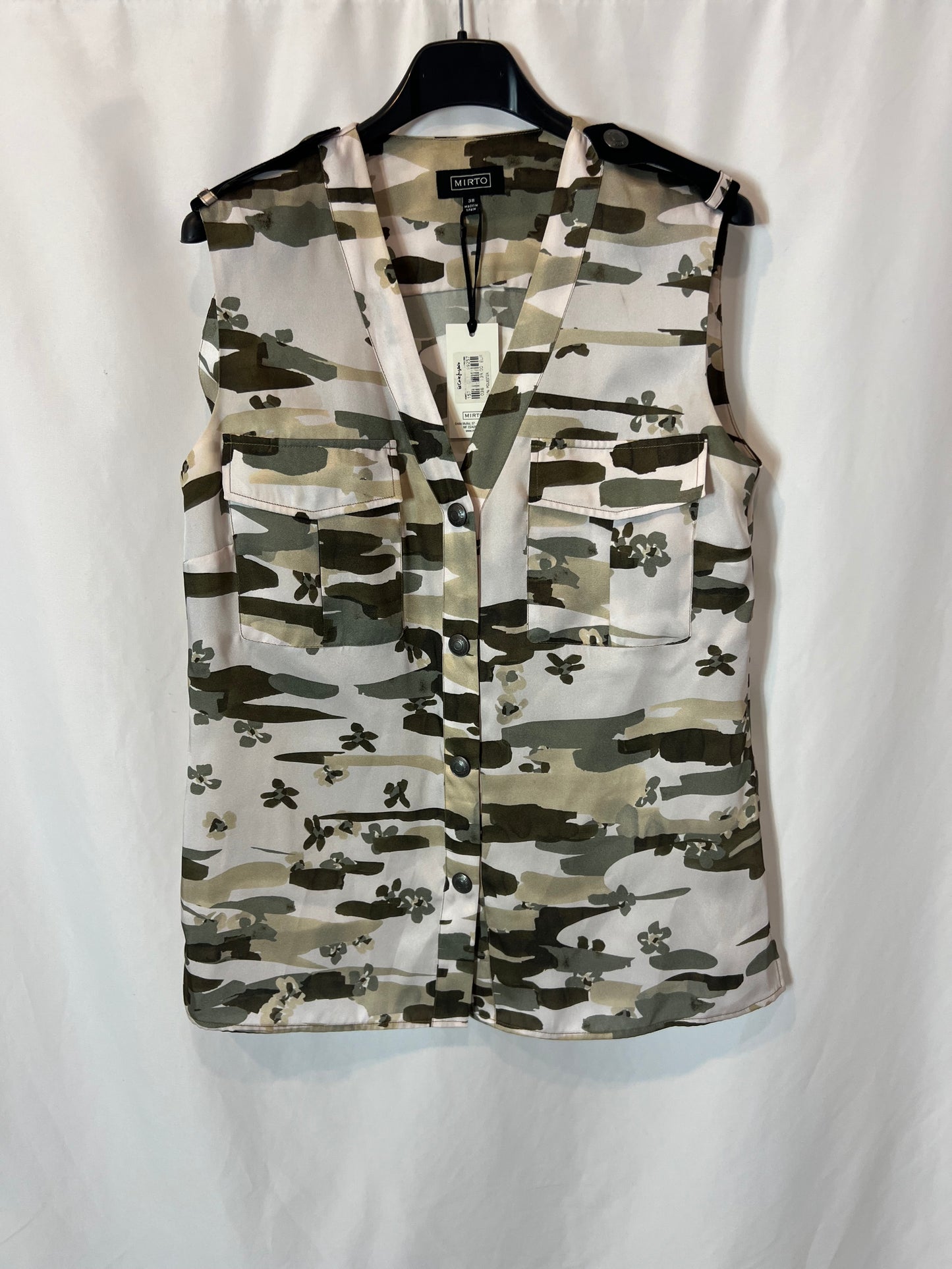 MIRTO. Flowy camouflage blouse size 38