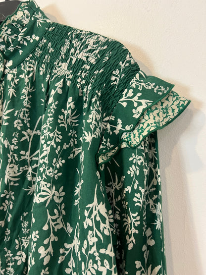 BERENICE. Blusa verde estampada