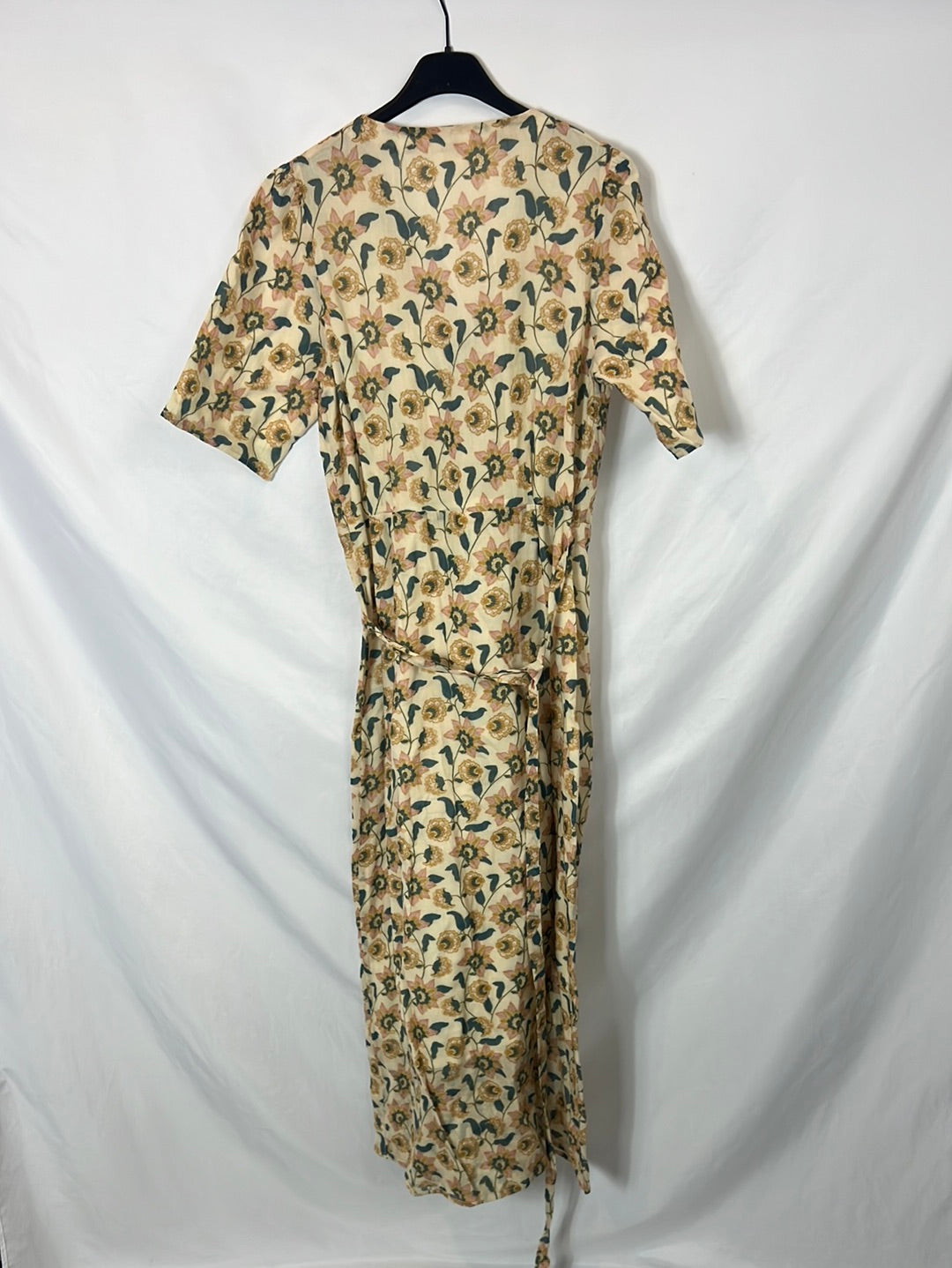 LOUISE MISHA. Vestido amarillo flores T.40