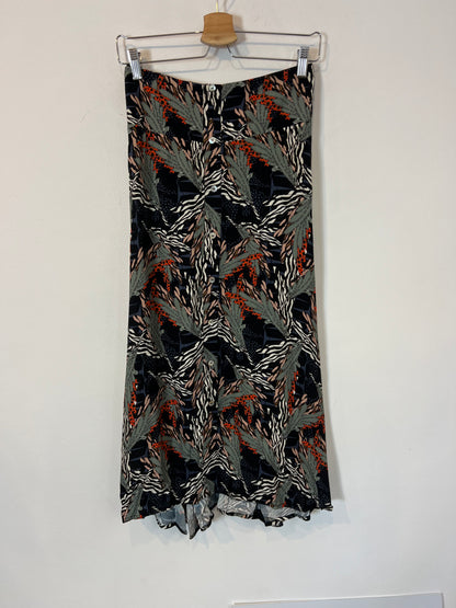 CIA MARITIMA. Falda midi abotonada estampada. T S