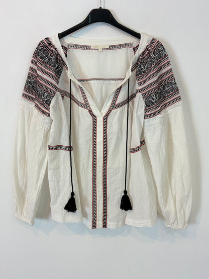 MAJE. Blusa algodón bordados. T 1 (S)