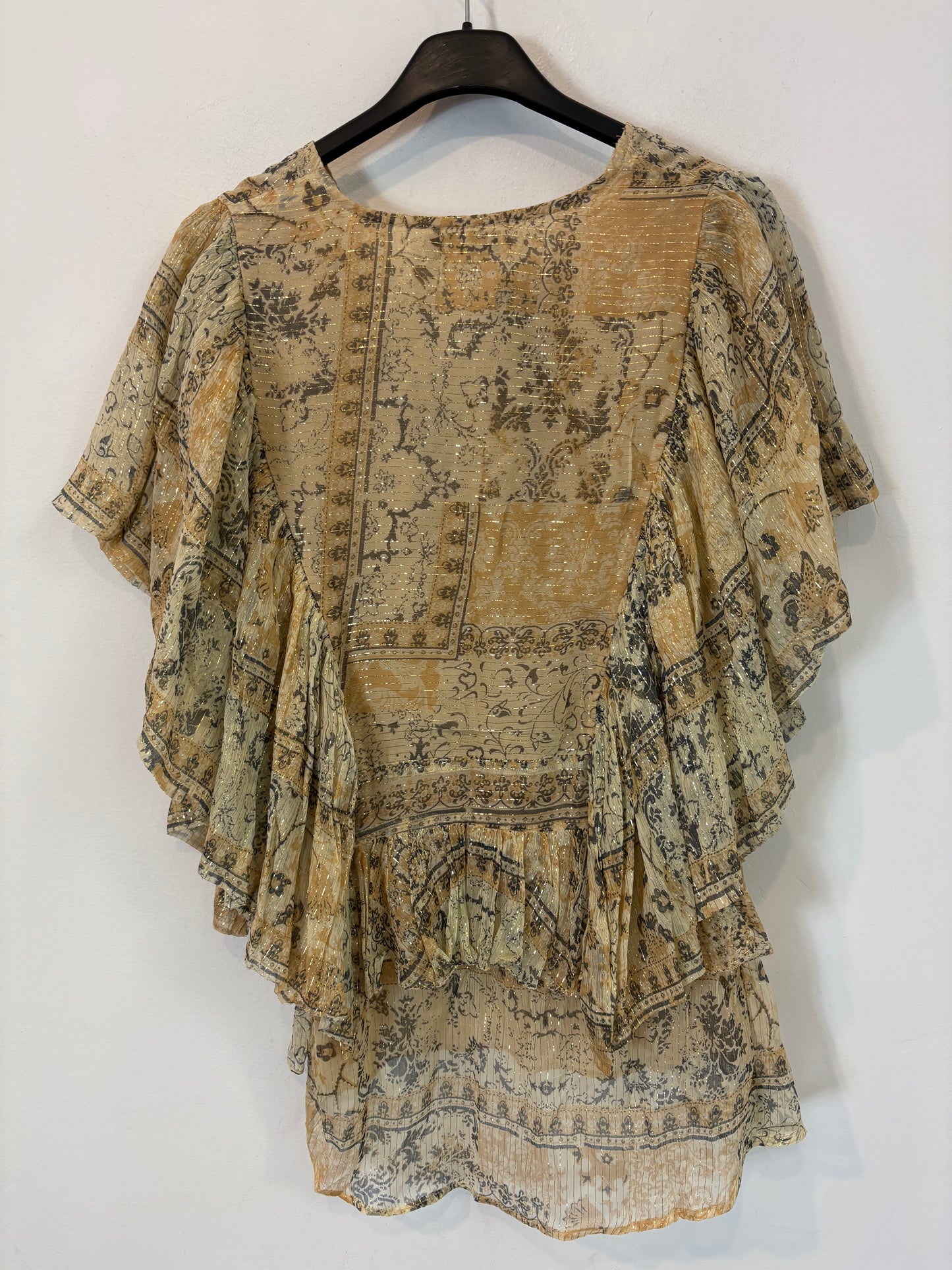 MES DEMOISELLES. Blusa estampada hilos dorados. T 36