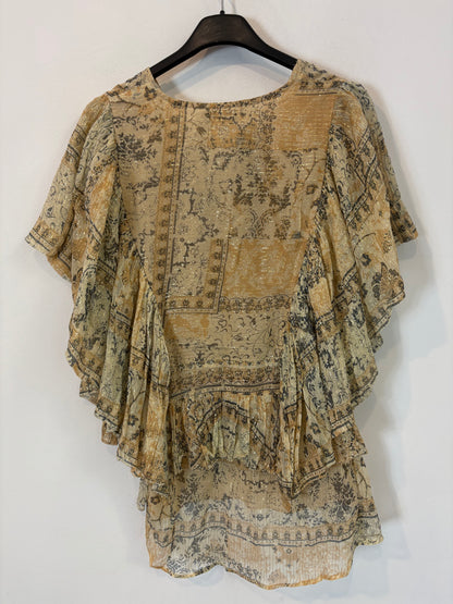 MES DEMOISELLES. Blusa estampada hilos dorados. T 36