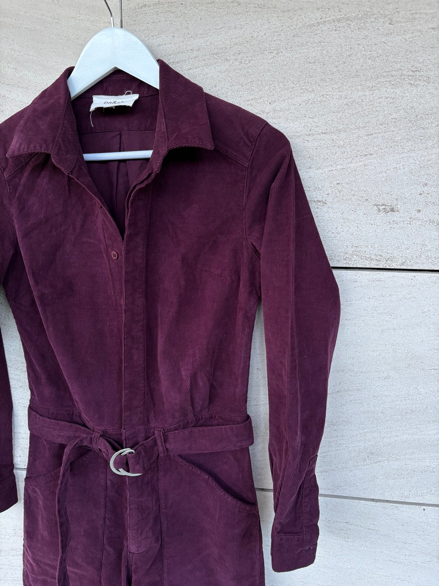 BA&SH. Mono largo berenjena textura