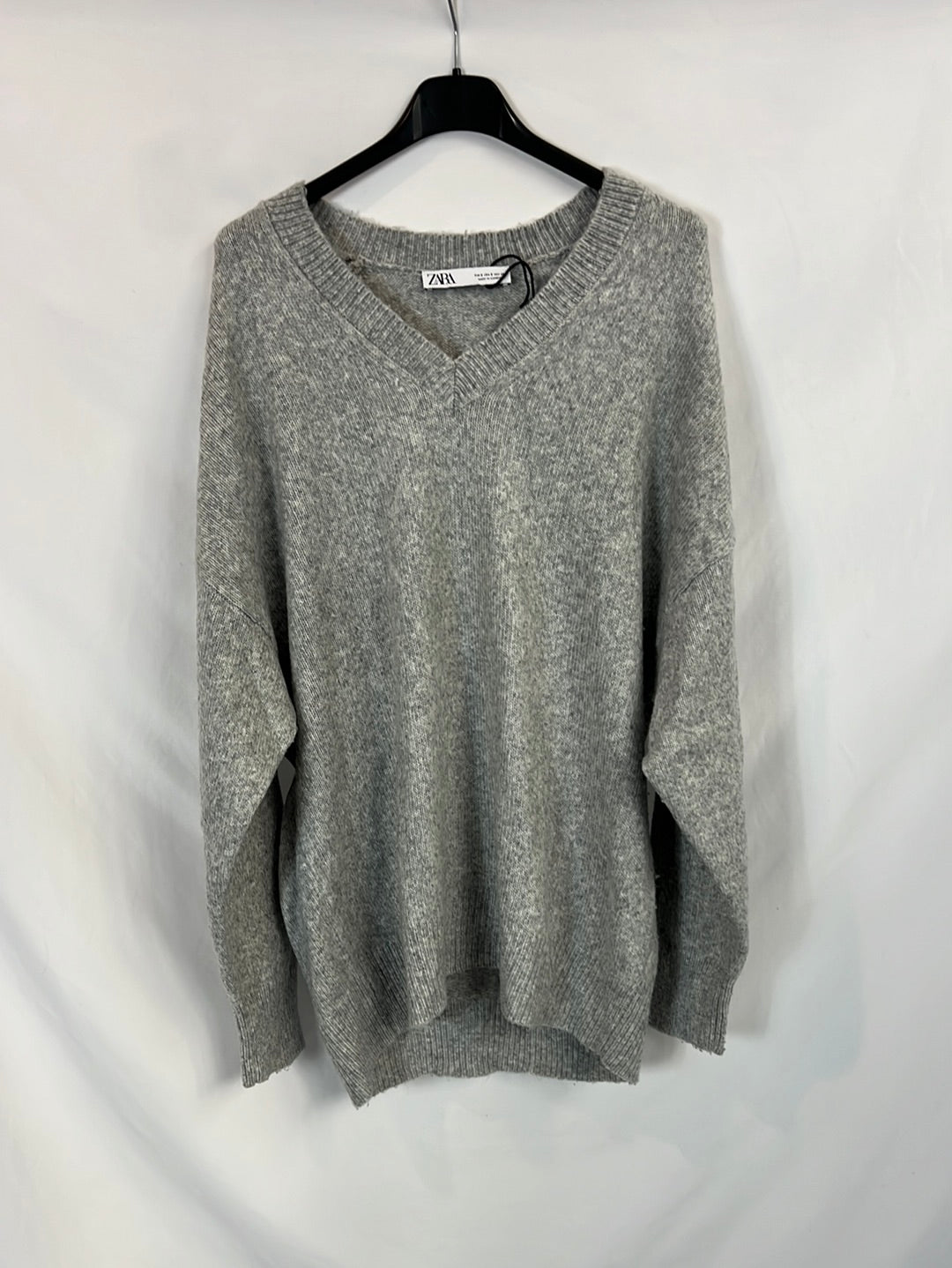 ZARA. Jersey gris jaspeado. T S