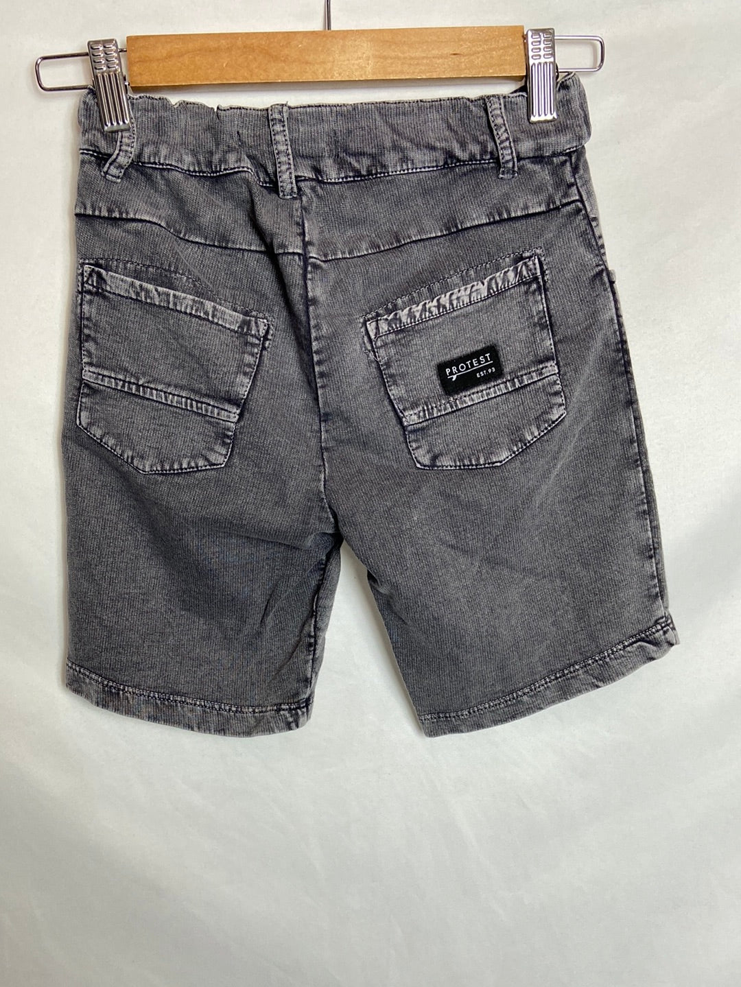 PROTEST. Grey denim-effect Bermuda shorts, 10 years old