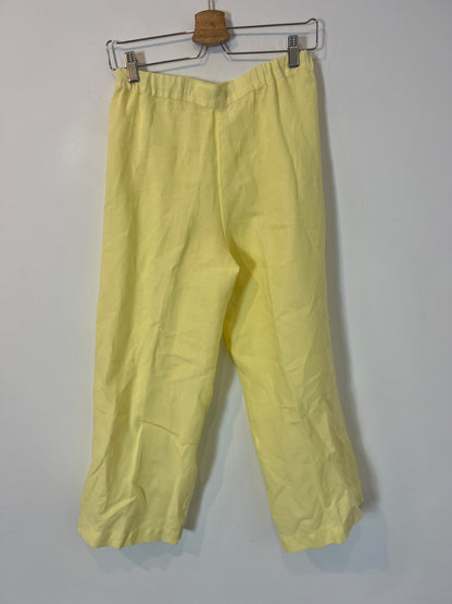 ZARA. Pastel yellow pleated linen trousers. Size 13-14 years (S)