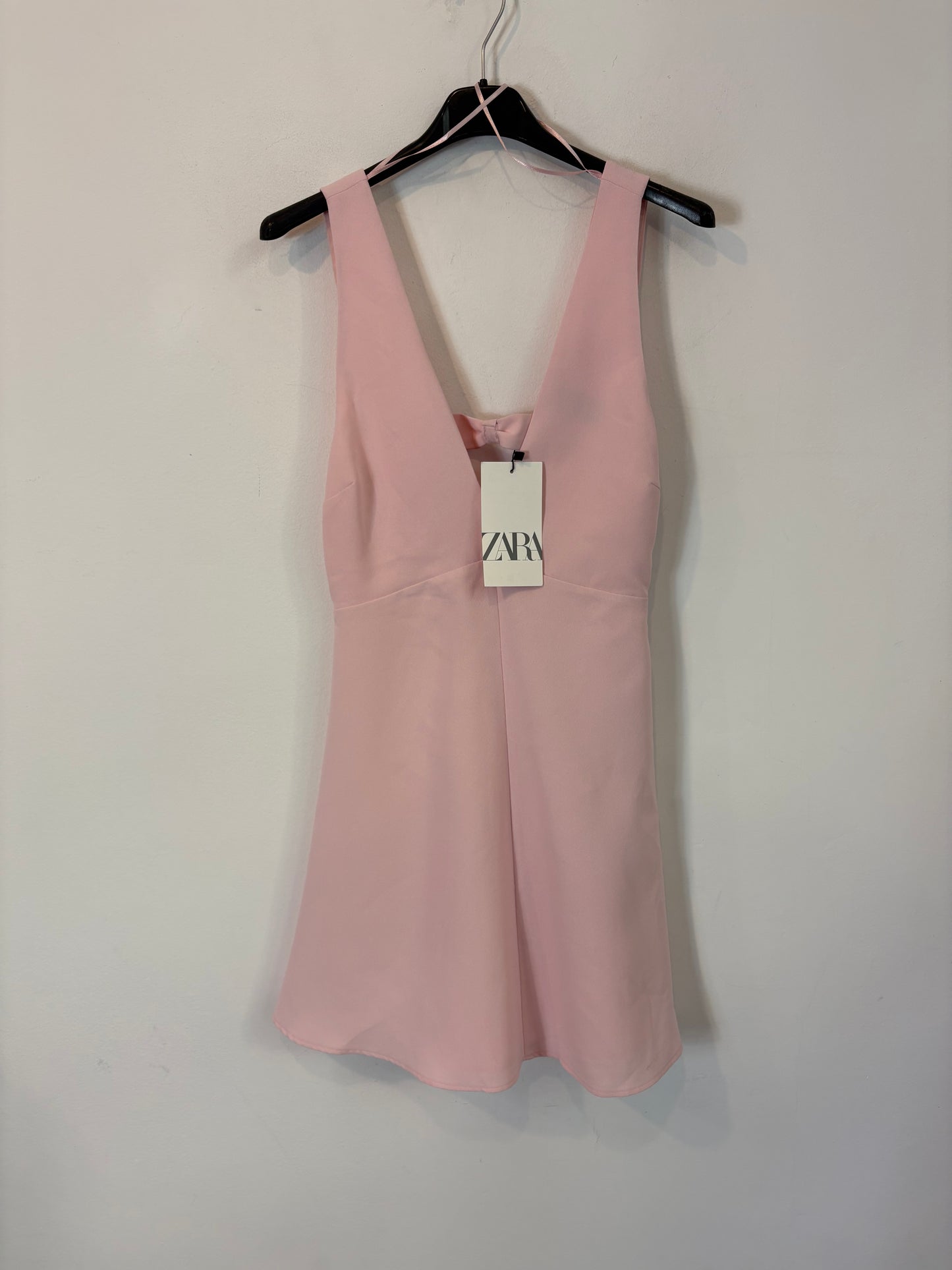 ZARA. Vestido rosa botones T.xs
