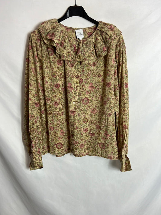 JOLIE JOLIE. Blusa estampada flores volante. TS