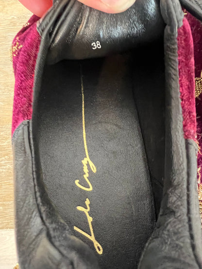 LOLA CRUZ. Zapatillas doble textura abalorios T.38