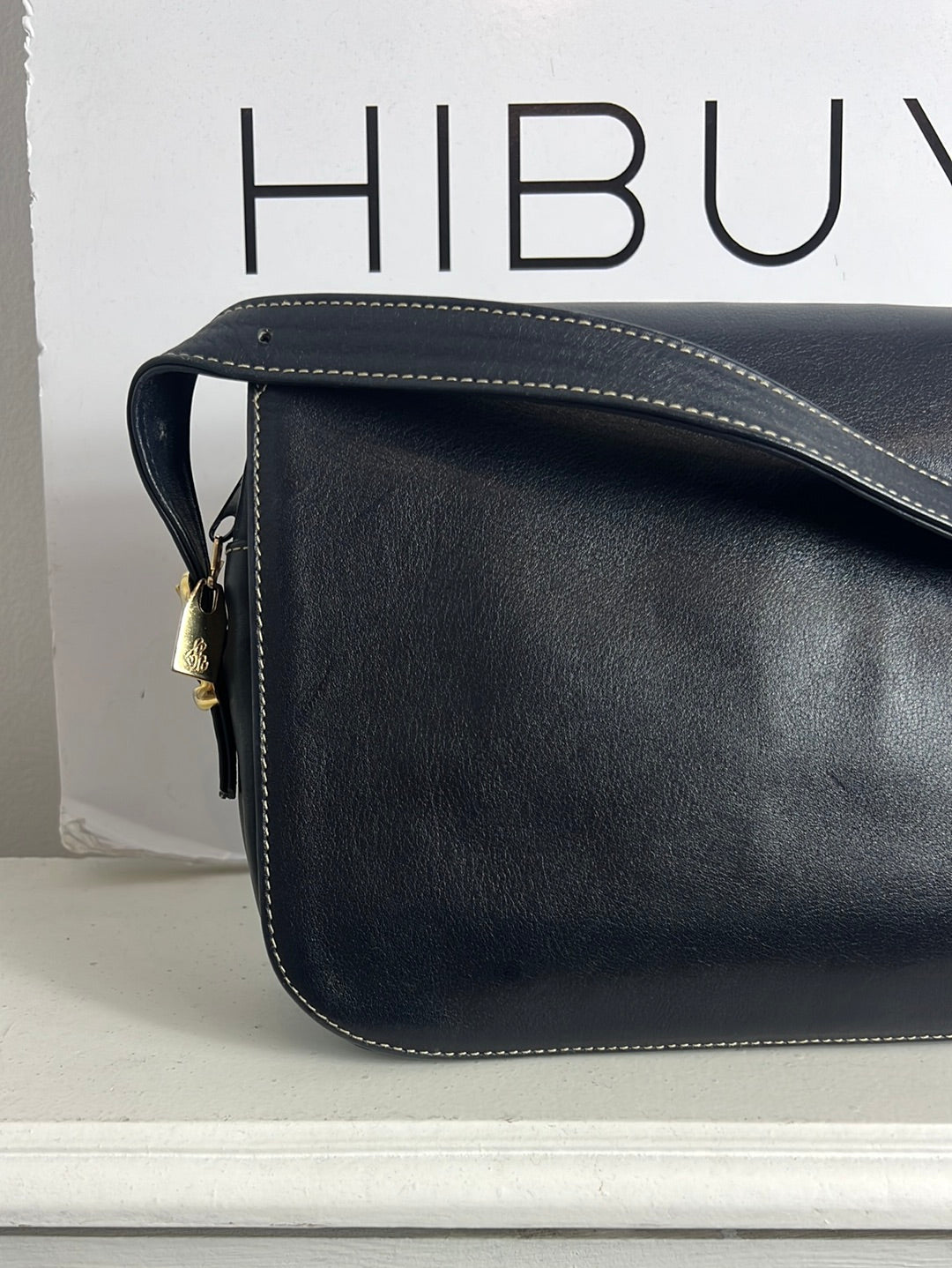OTHERS. Vintage blue leather bag