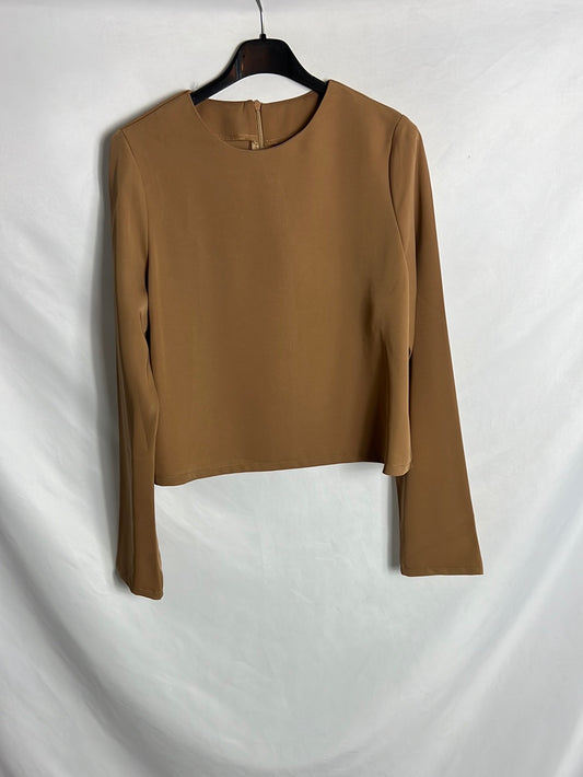 OTRAS. Blusa camel fluida. T S