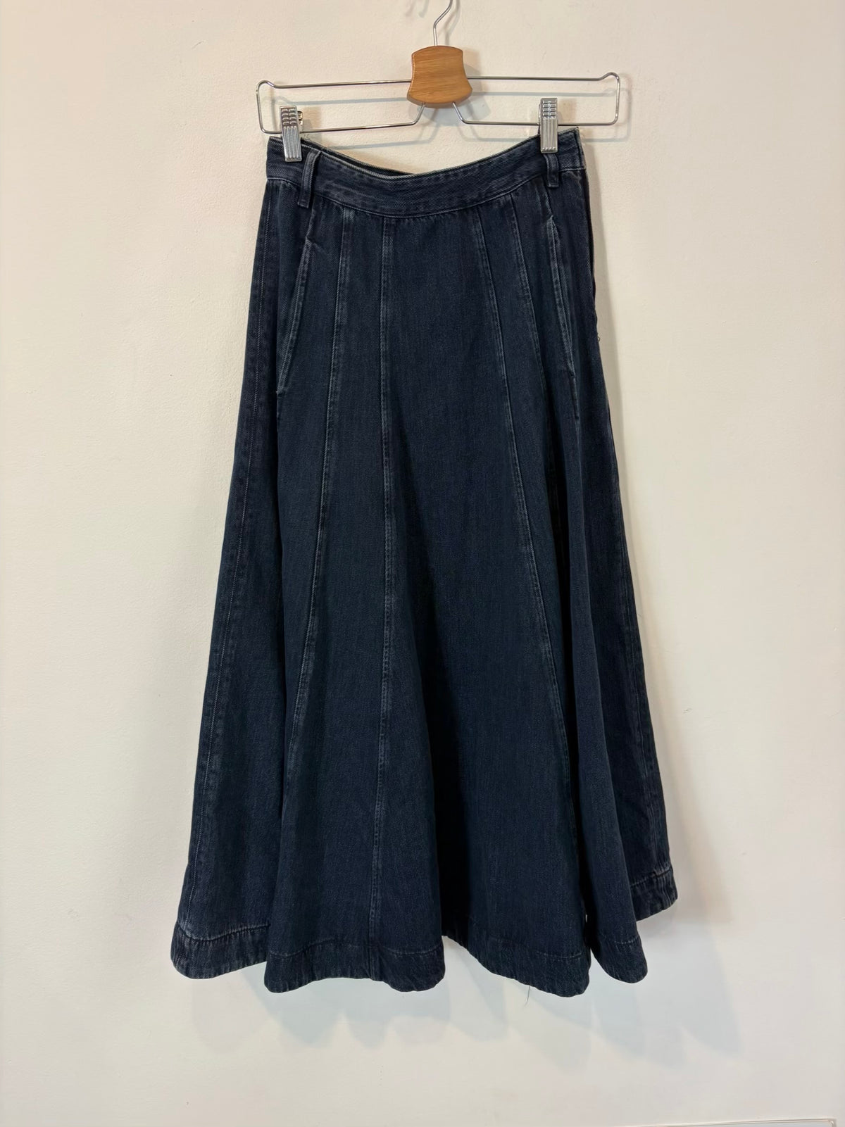 MASSIMO DUTTI. Falda larga denim