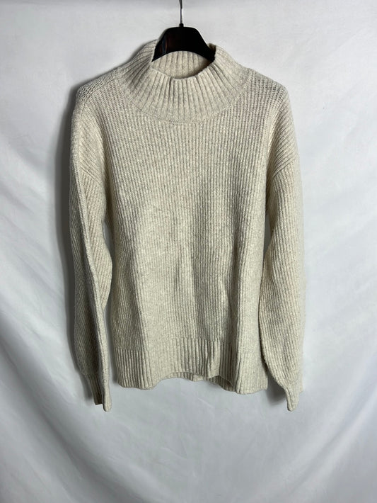 GOODTREAHDS. Beige ribbed sweater. T XS (S)