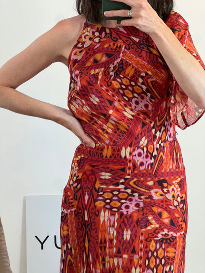 SCALPERS. Vestido estampado rojo  T.s