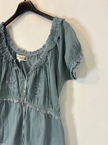 BANJHARA FORMENTERA. Top azul bordado  TU(S)