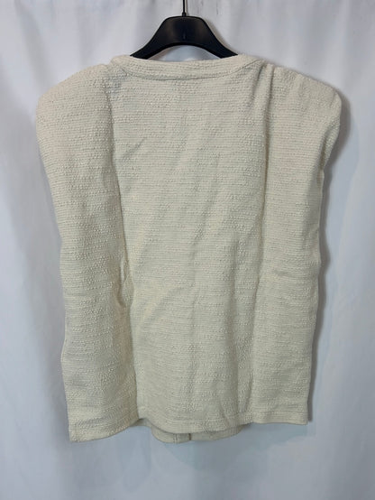 PEDRO DEL HIERRO. Textured beige Ts top