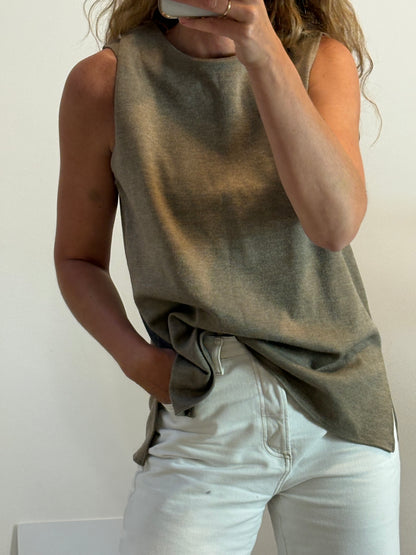 ZARA. Top punto marrón jaspeado
