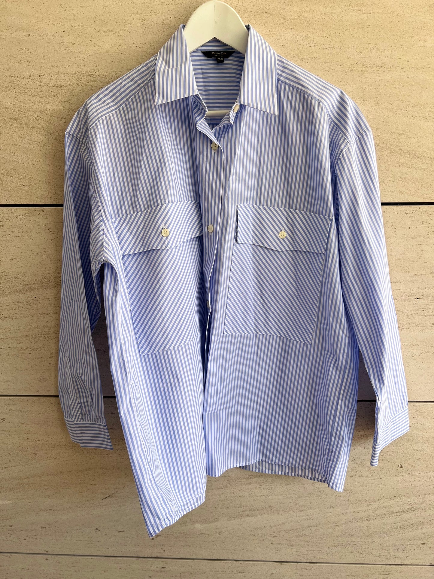 MASSIMO DUTTI. Camisa rayas bolsillos. T XS