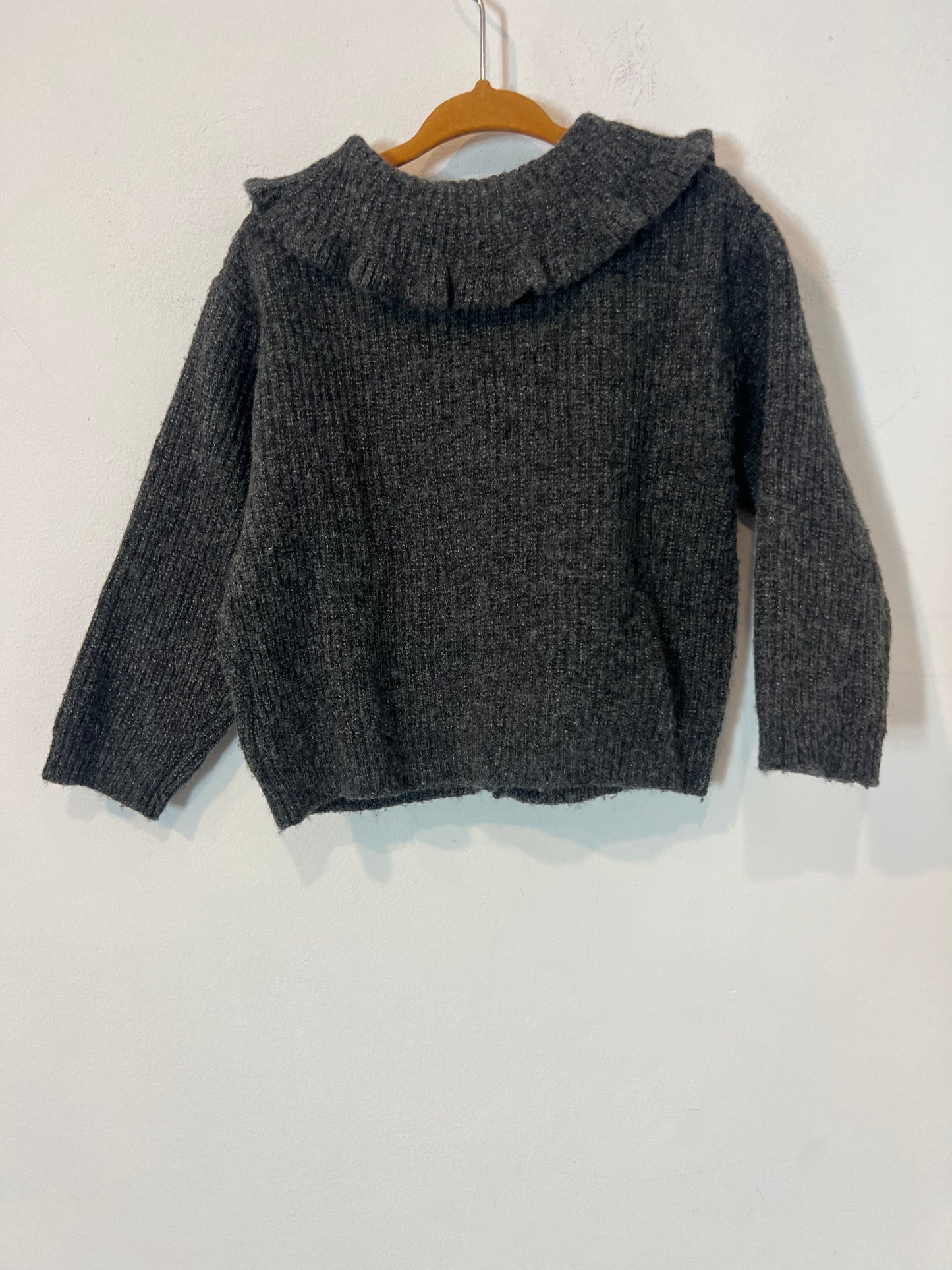 ZARA, Jersey gris cuello  T.18-24 meses