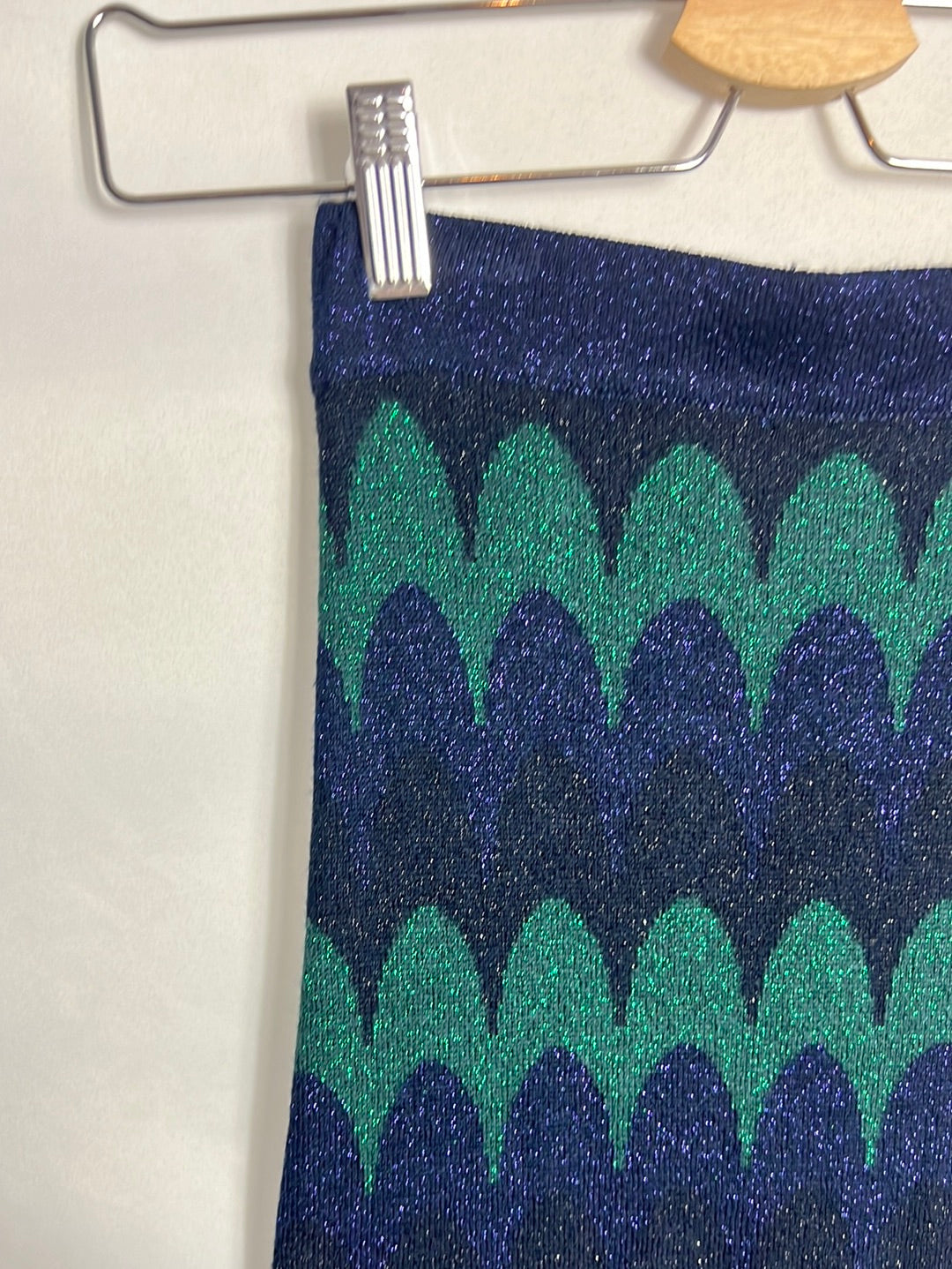 NICOLI. Falda midi punto hilos brillo. TU (xs/s)