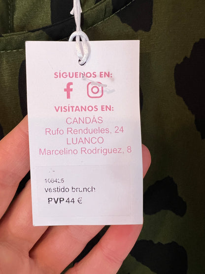 RETRO&amp;ICONE. Short green print dress TL