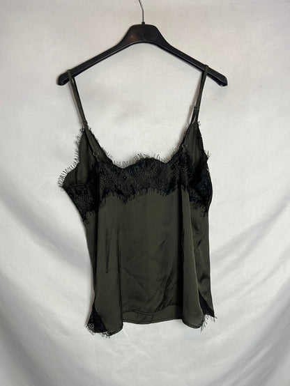 MANGO. Top lencero verde  T.s