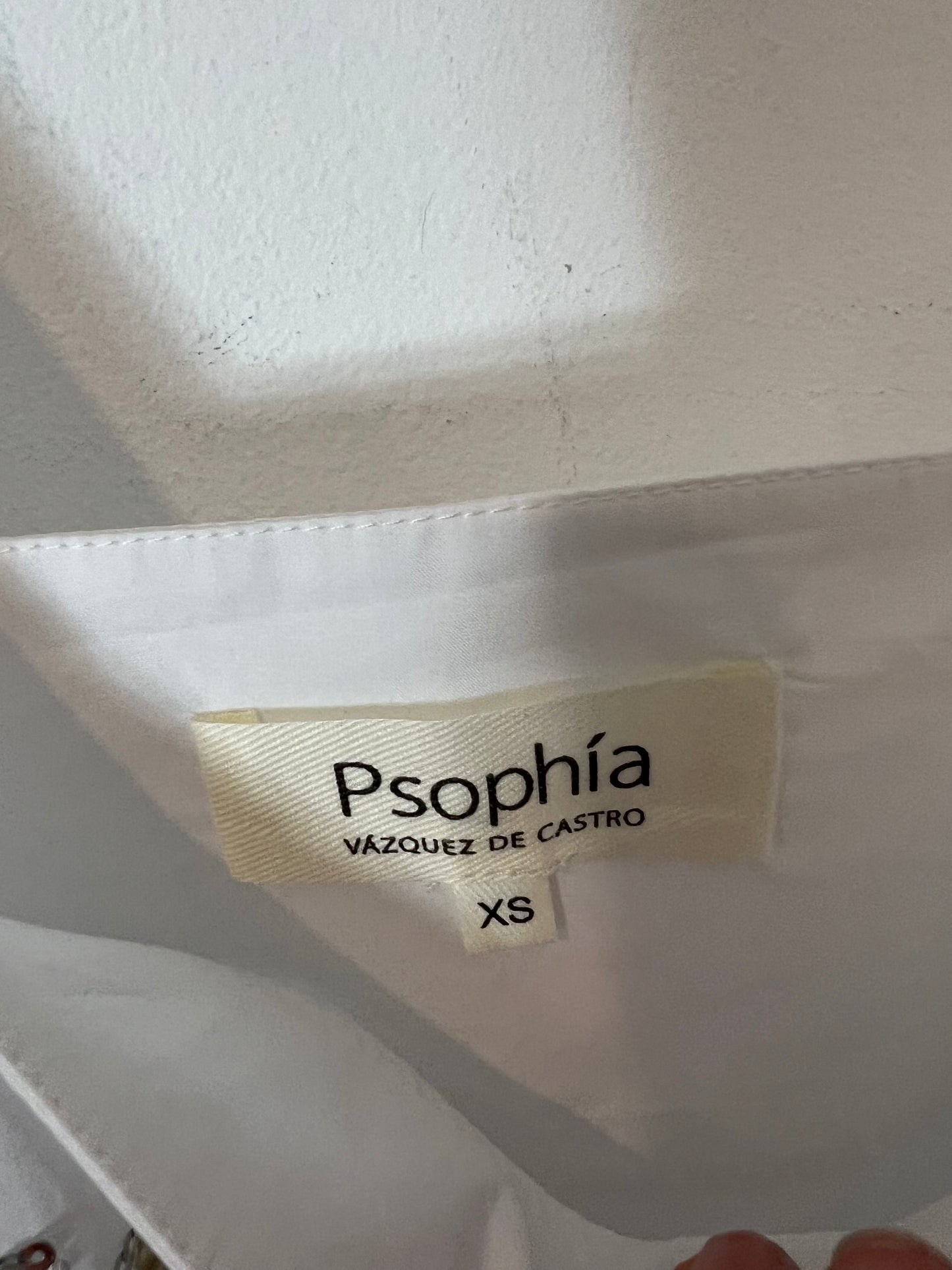 PSOPHIA. White flower sequin top T.xs