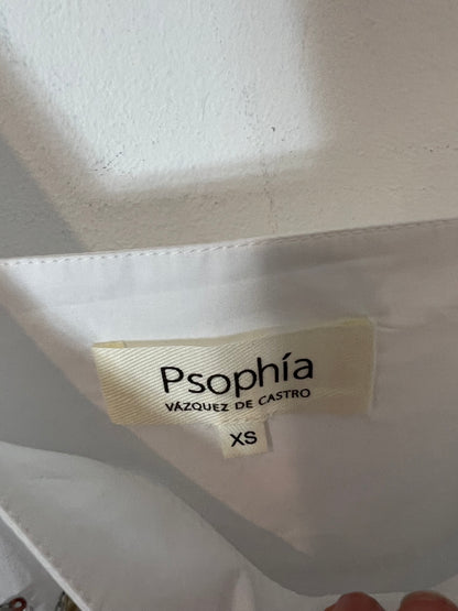 PSOPHIA. White flower sequin top T.xs