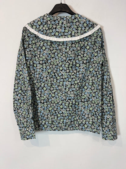 MAJE. Floral blouse with neck detail. Size 1 (XS)