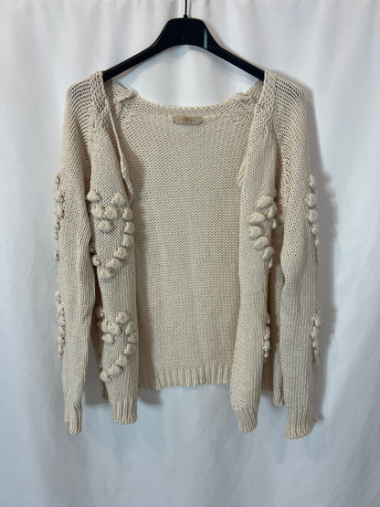 OTRAS. Cárdigan beige bodoques. T M