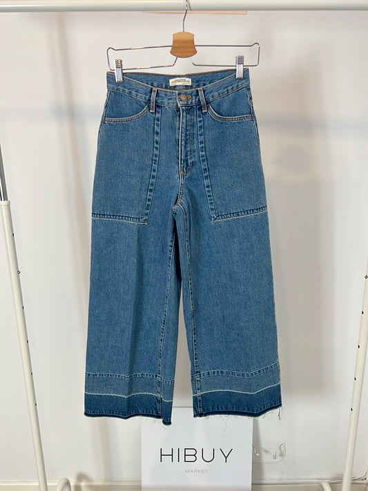 ZARA. Denim culotte pata ancha. T XS