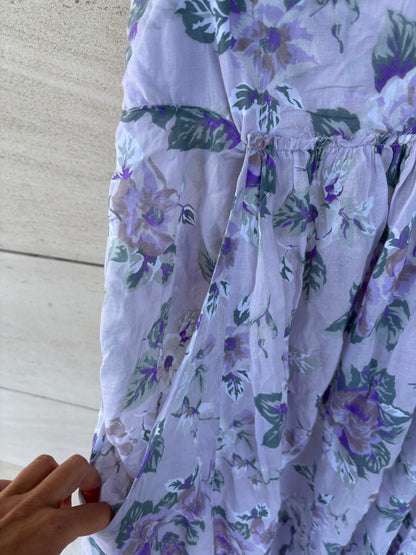 TCN. Long dress with mauve florals. TS/M