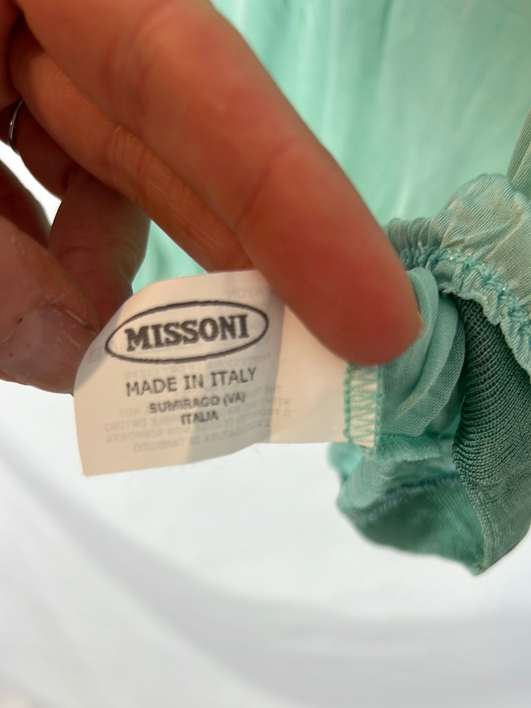 MISSONI. Top fluido verde agua. T S