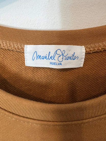 MARIBEL FUENTES. Sudadera camel flor T.u(m)