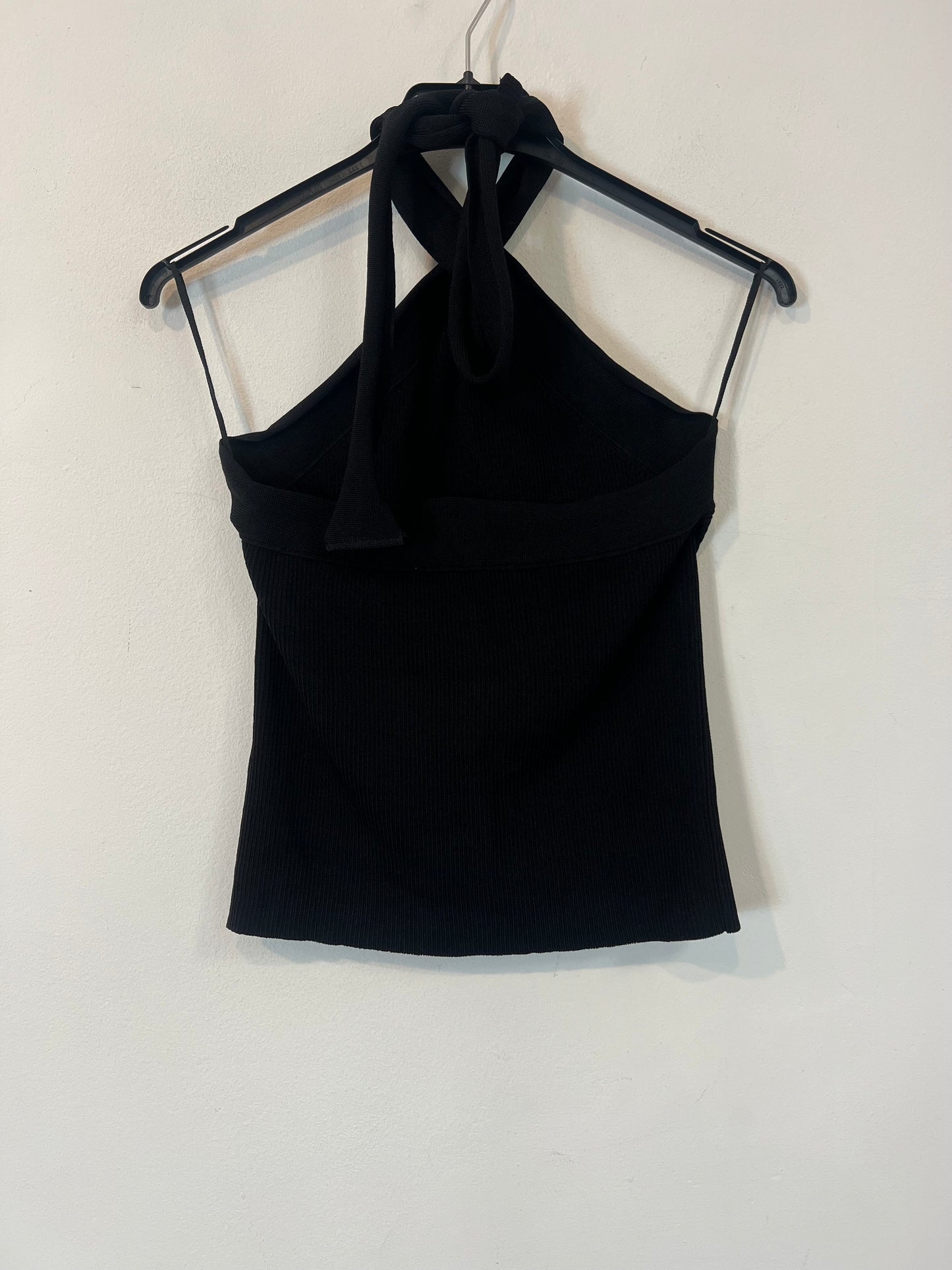 ZARA. Top negro canalé T:s