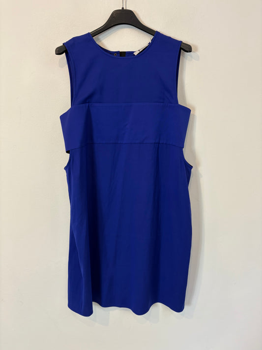 ALEXANDER WANG. Vestido seda azul aberturas