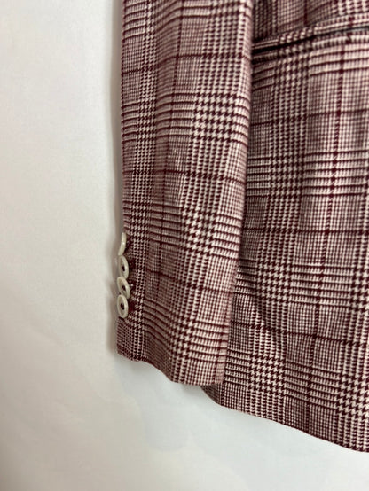 SCALPERS. Burgundy checked blazer. TM